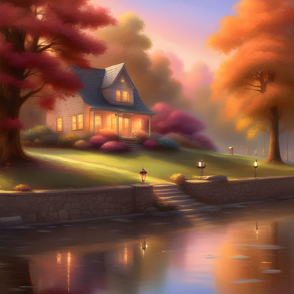 Gay digital art, trending on artstation, hd, by Thomas Kinkade, warm color palette